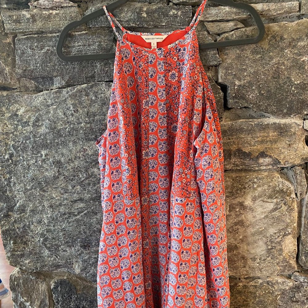 Rebecca Taylor A-line Summer Floral Swing Dress Size 6 NWOT